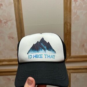 Mountain Print Black and White Trucker Hat